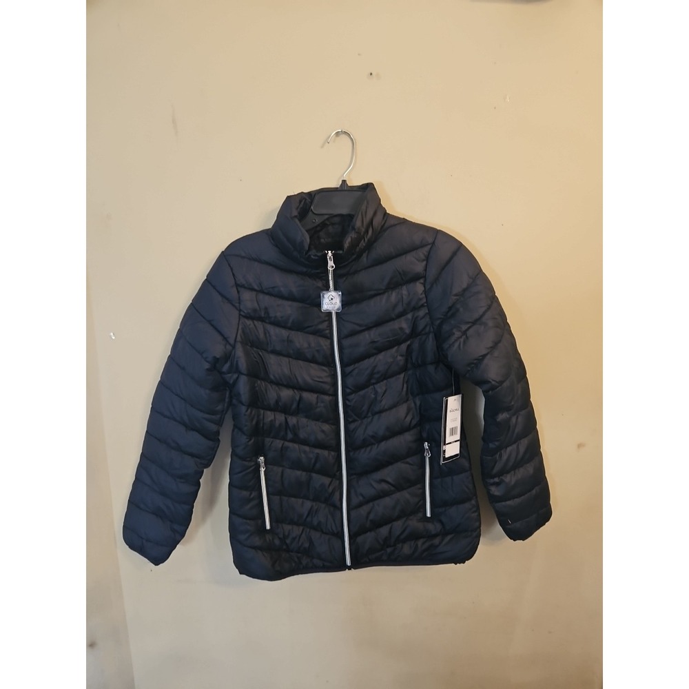 Big Chill Jacket Womens Small Black Full Zip Pocket Puffer Mock Neck No Hood